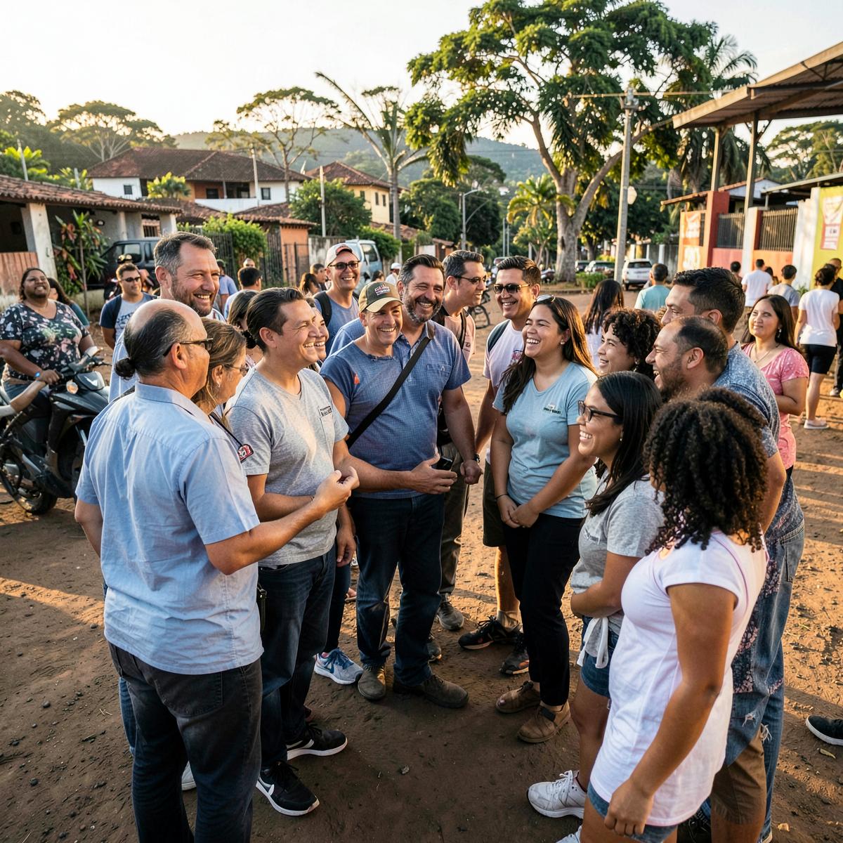 Time de campanha nas ruas